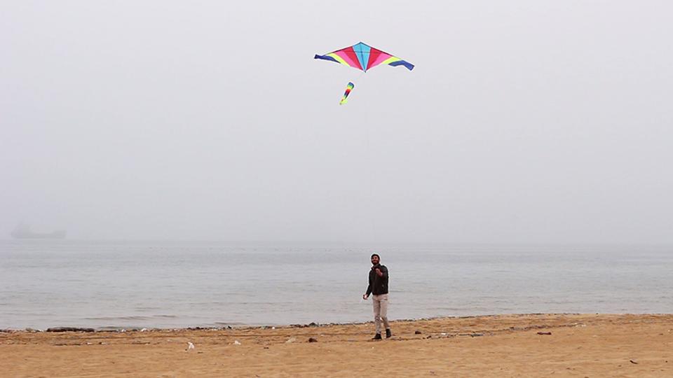 Yazda researcher during kite survey training