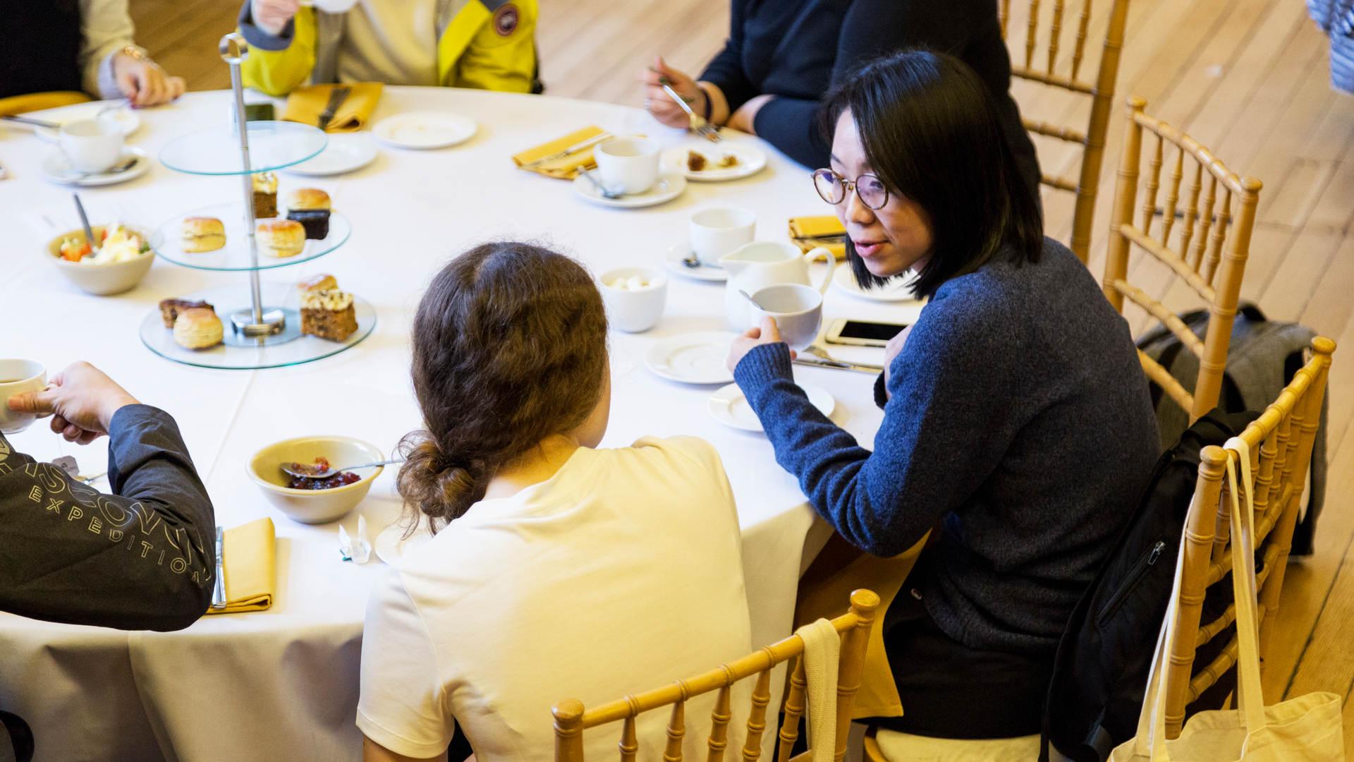 Female students on campus